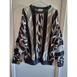 Vintage Classics by Palmland 3D Textured Cotton 90s Coogi-Style Men's Sweater 2X